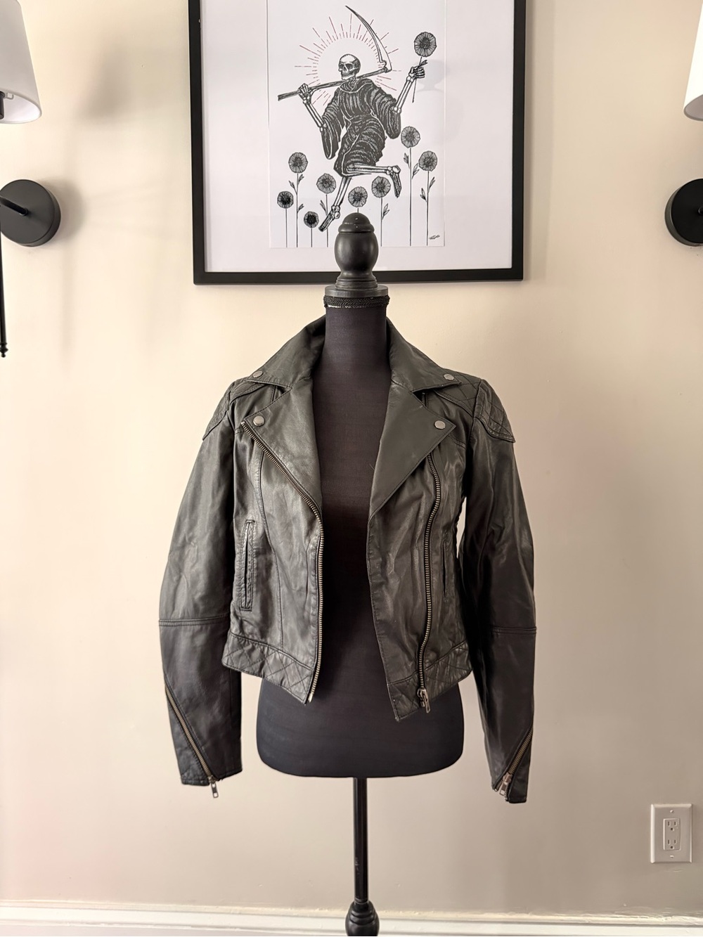 ASOS Petite Black Leather Moto Jacket